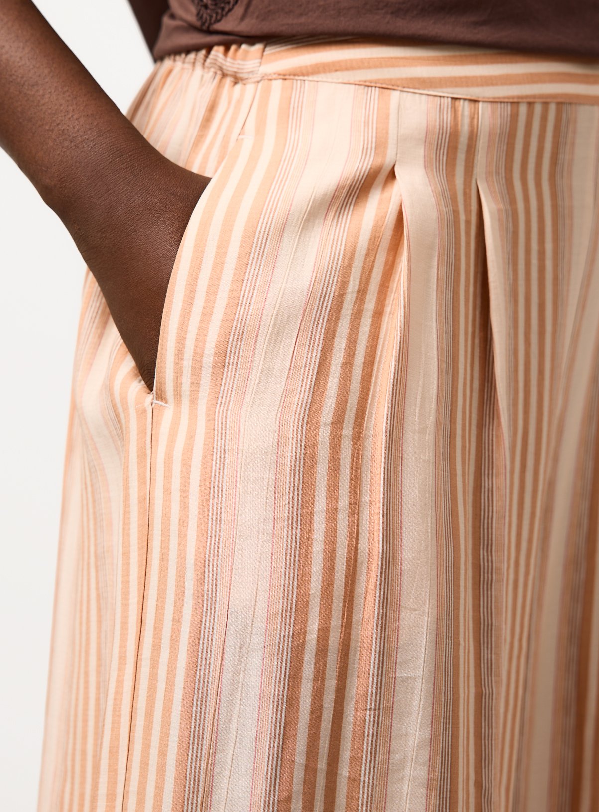 Light Orange Stripe Wide Leg Trousers 12 - Image 3 thumbnail